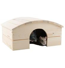 Domek dřevo králík obloukovitá střecha 30 x 22 x 16 cm 1 ks