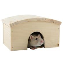 Domek dřevo křeček obloukovitá střecha 18 x 12 x 10 cm 1 ks