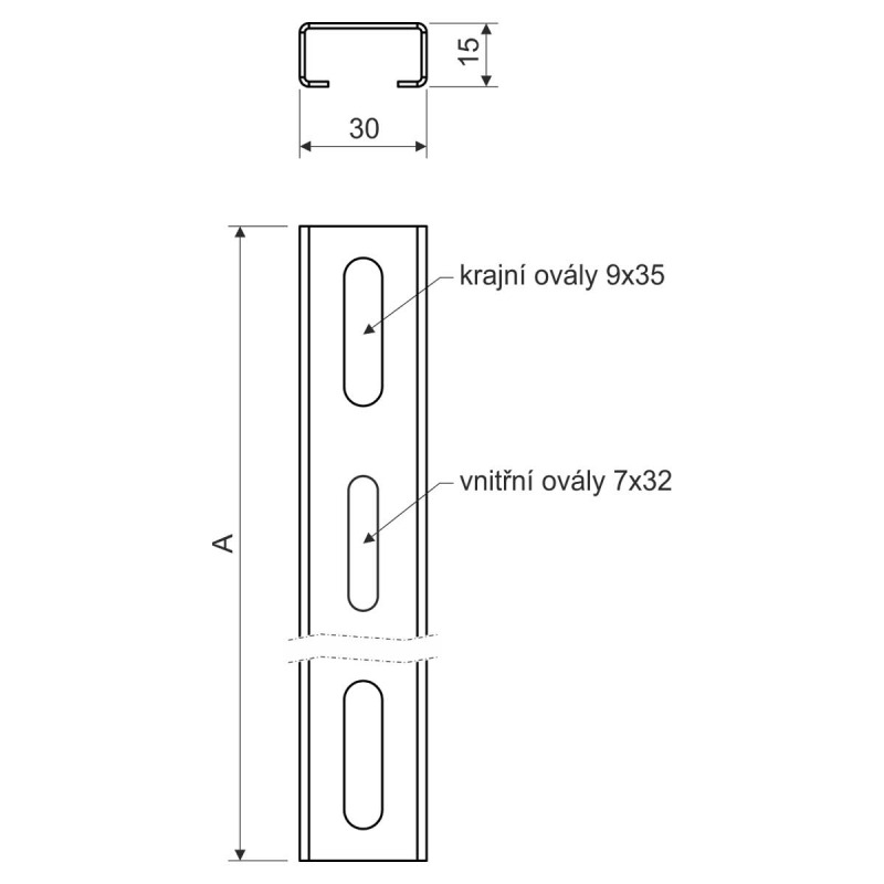 KOPOS NP 250 ZM  PROFIL NOSNÝ 15x30