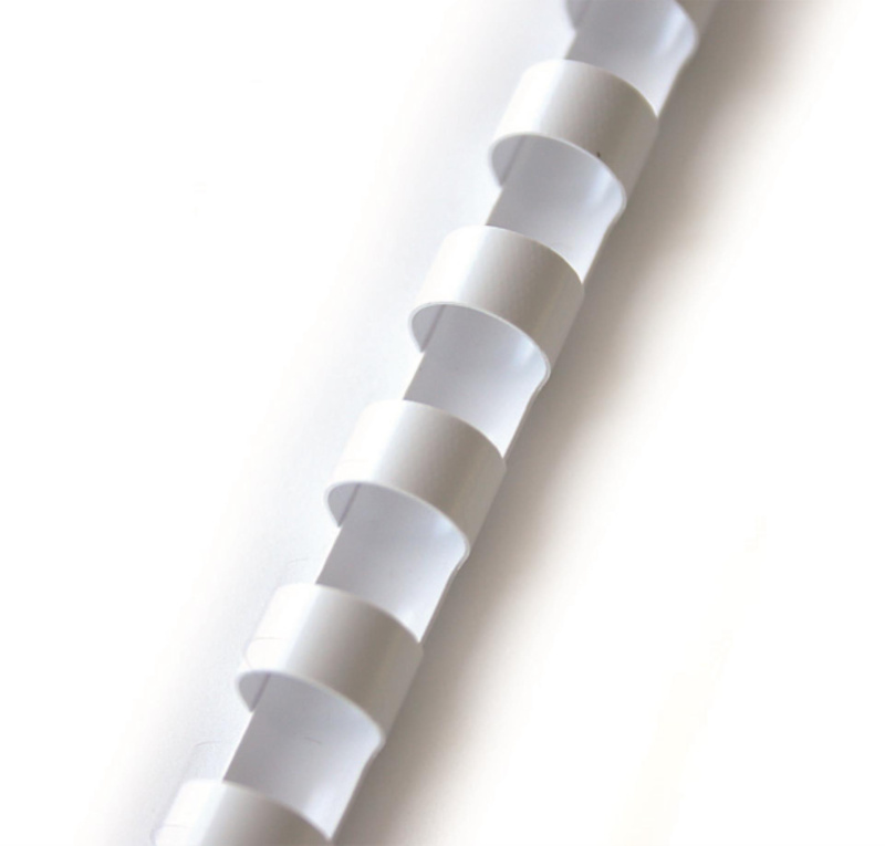 Plastový hřbet pro kroužkový vazač - průměr 38 mm, 50 ks, bílý