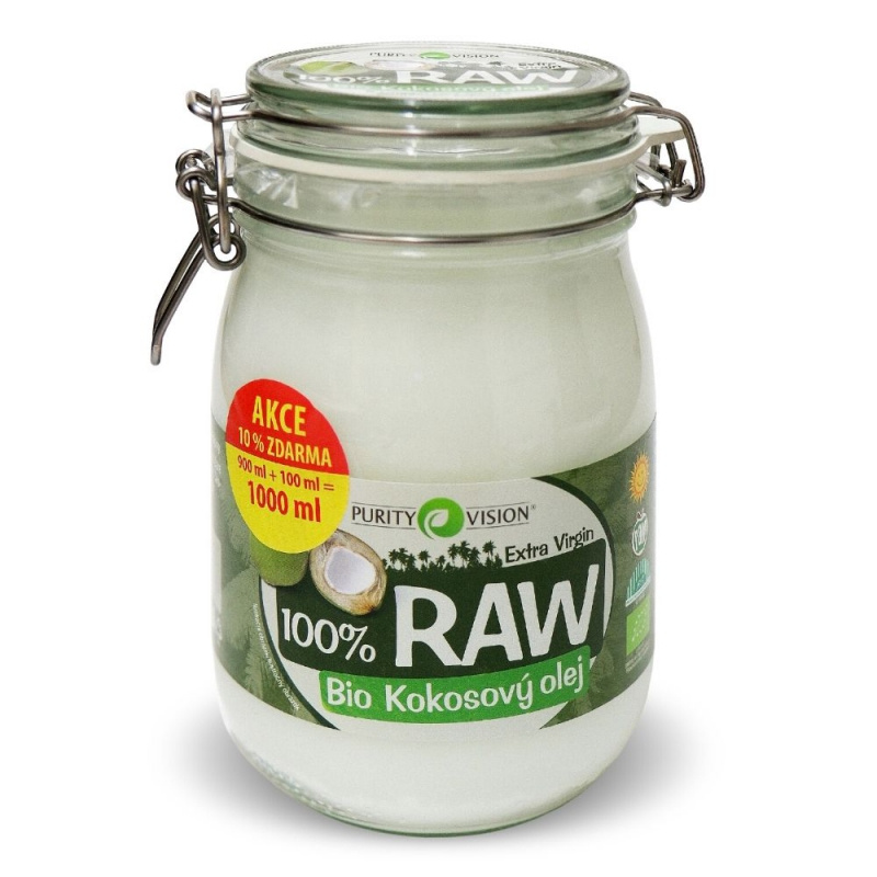 PURITY VISION Raw Bio Kokosový olej 900+100 ml