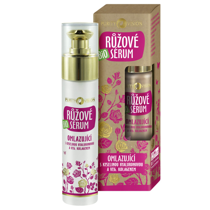 PURITY VISION Bio Růžové omlazující hyaluronové sérum 50 ml
