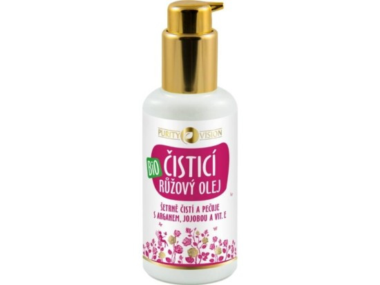 PURITY VISION BIO RŮŽOVÝ ČISTICÍ OLEJ S ARGANEM, JOJOBOU A VIT. E 100 ML
