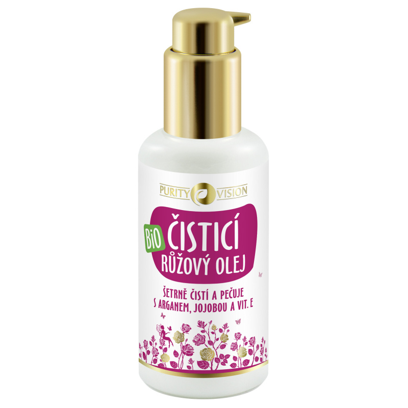 PURITY VISION BIO RŮŽOVÝ ČISTICÍ OLEJ S ARGANEM, JOJOBOU A VIT. E 100 ML