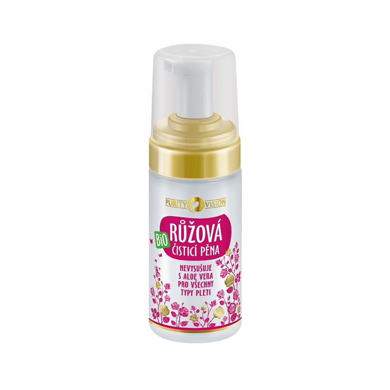 PURITY VISION Růžová čisticí pěna BIO 90 ml