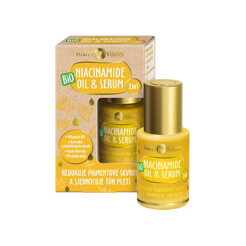Purity Vision BIO Niacinamide oil & serum olejové sérum pro sjednocení barevného tónu pleti 30 ml