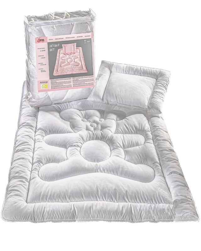 4sleep Dětský set MEDICAL do postýlky prošívaný přikrývka 100x135cm, polštář 40x60cm, letní (220+200g)