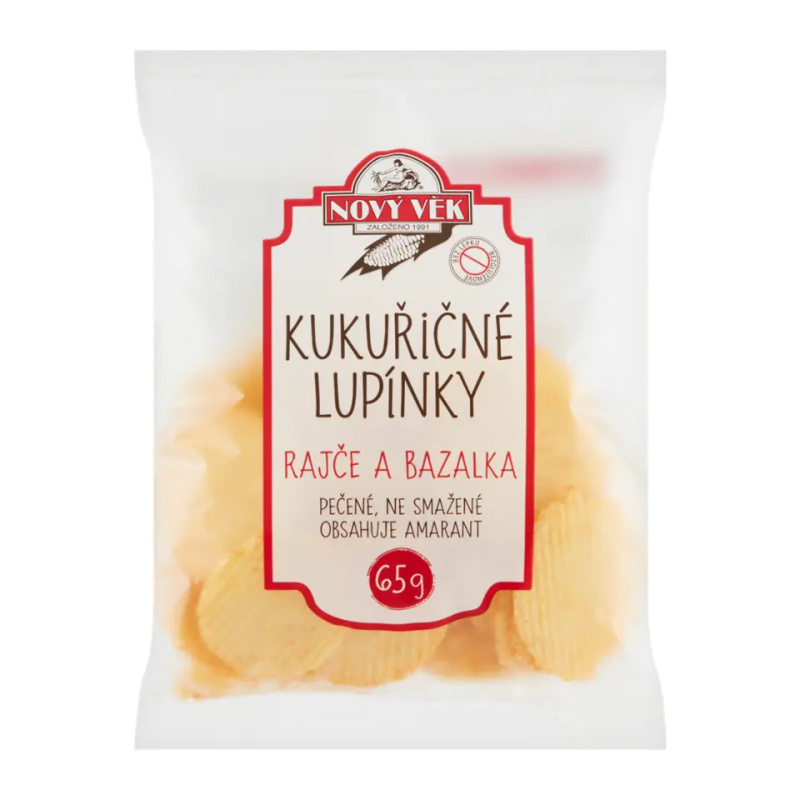 NOVÝ VĚK Lupínky kukuřičné rajče a bazalka 65 g