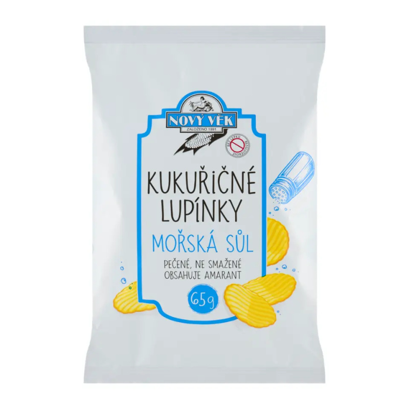 NOVÝ VĚK Lupínky kukuřičné mořská sůl 65 g