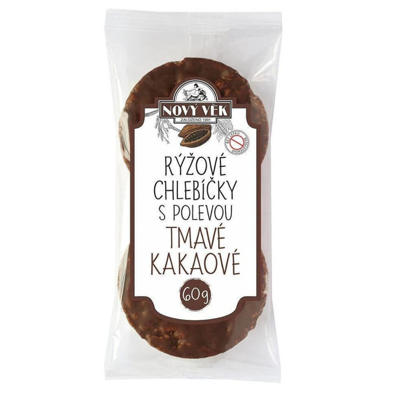 Nový věk Rýžové chlebíčky tmavé kakaové