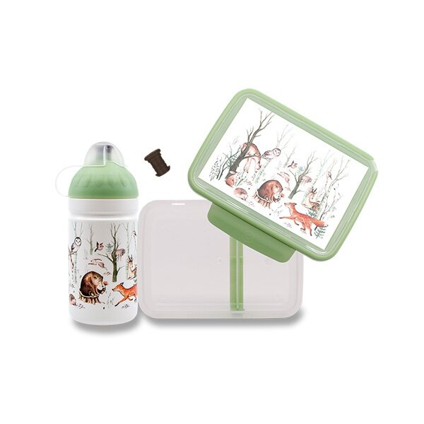Set Zdravá lahev 0,5 l a Zdravá sváča Lesní zvířátka Zdravá láhev