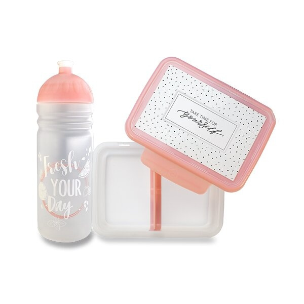 Set Zdravá lahev 0,7 l a Zdravá sváča Fresh růžová Zdravá láhev