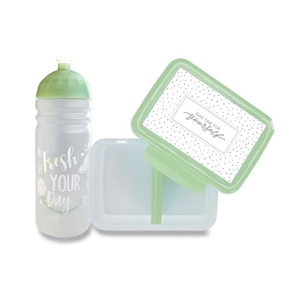 Set Zdravá lahev 0,7 l a Zdravá sváča Fresh olivová Zdravá láhev