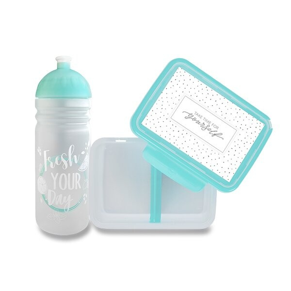Set Zdravá lahev 0,7 l a Zdravá sváča Fresh tyrkys Zdravá láhev