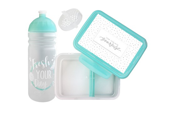 Set Zdravá lahev 0,7 l a Zdravá sváča Fresh tyrkys Zdravá láhev