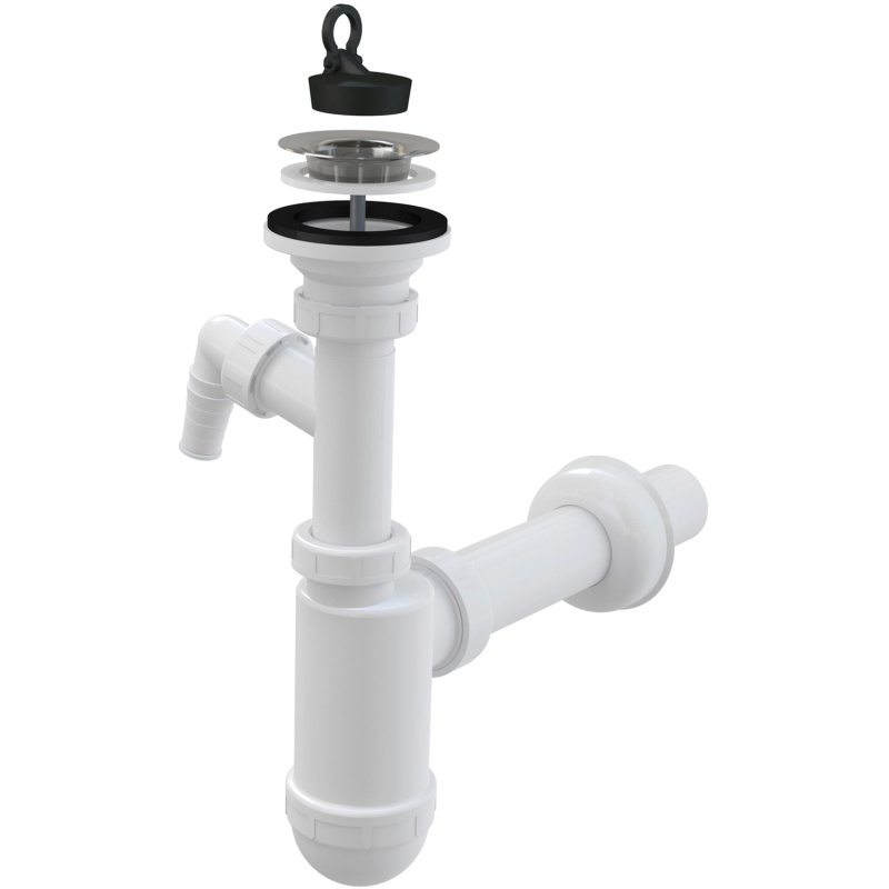 Sifon umyvadlový Alca A41P DN 40 s přípojkou a nerezovou mřížko