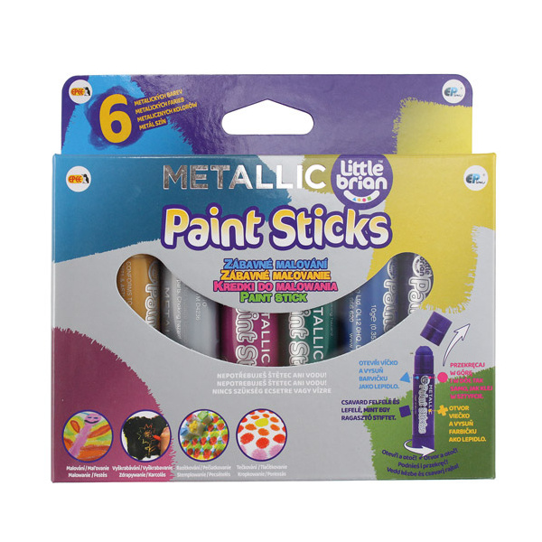 Little Brian Paint Sticks - Metalické barvy 6 ks