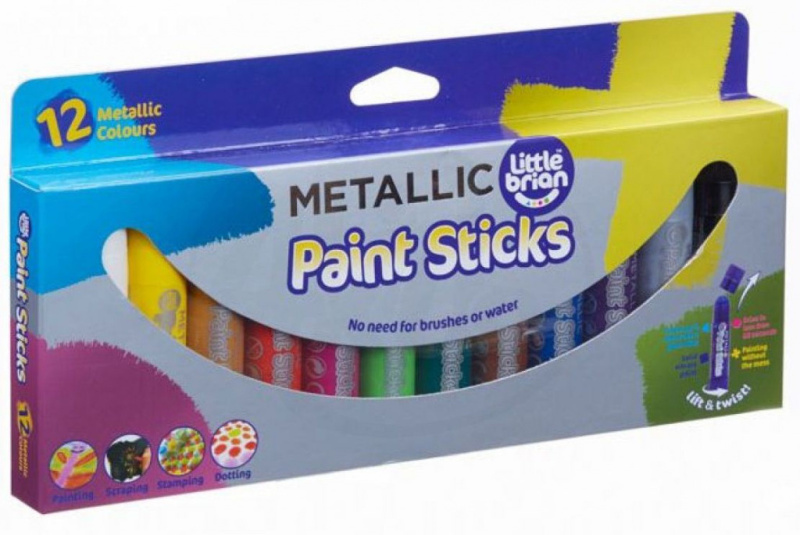 Little Brian Paint Sticks metalické barvy 12-pack