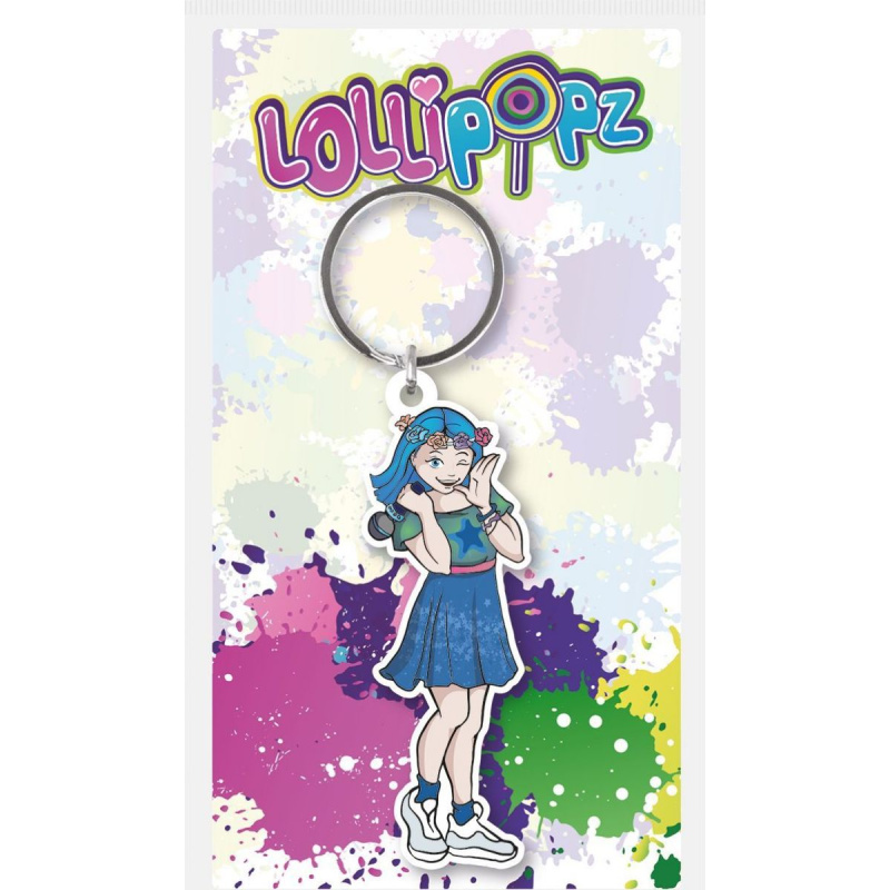 Lollipopz klíčenka gumová modrá