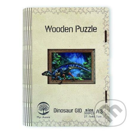 Wooden puzzle Dinosaur A3 GID - svítící ve tmě