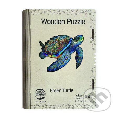 Wooden puzzle Green Turtle A4