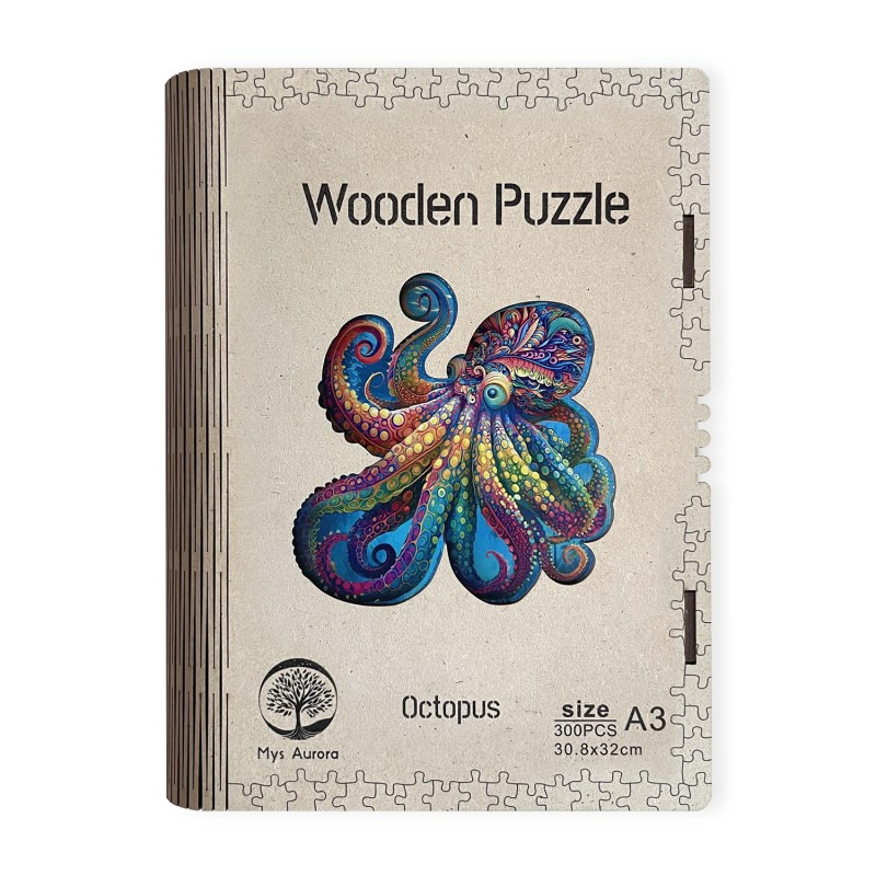 Epee Wooden puzzle Octopus A3