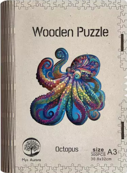 Epee Wooden puzzle Octopus A3