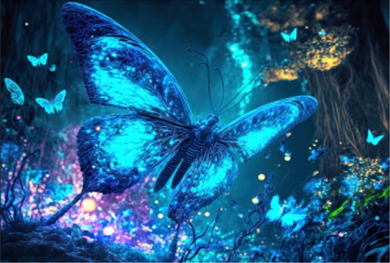 Epee Wooden puzzle Fluorescent Butterfly A4