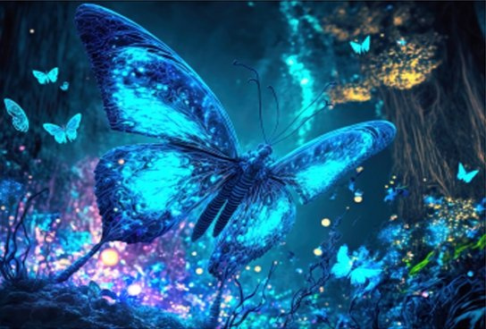 Epee Wooden puzzle Fluorescent Butterfly A3 GID - svítící ve tmě