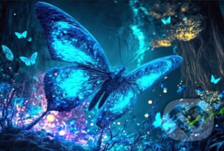 Epee Wooden puzzle Fluorescent Butterfly A3 GID - svítící ve tmě
