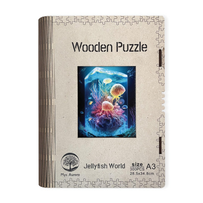 Epee Wooden puzzle Jellyfish World A3