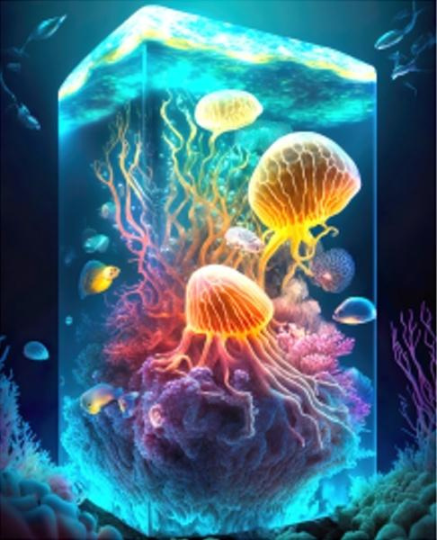 Epee Wooden puzzle Jellyfish World A3