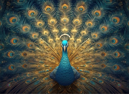 Epee Wooden puzzle Charming peacock A3