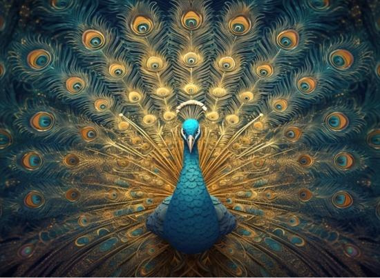 Epee Wooden puzzle Charming peacock A3