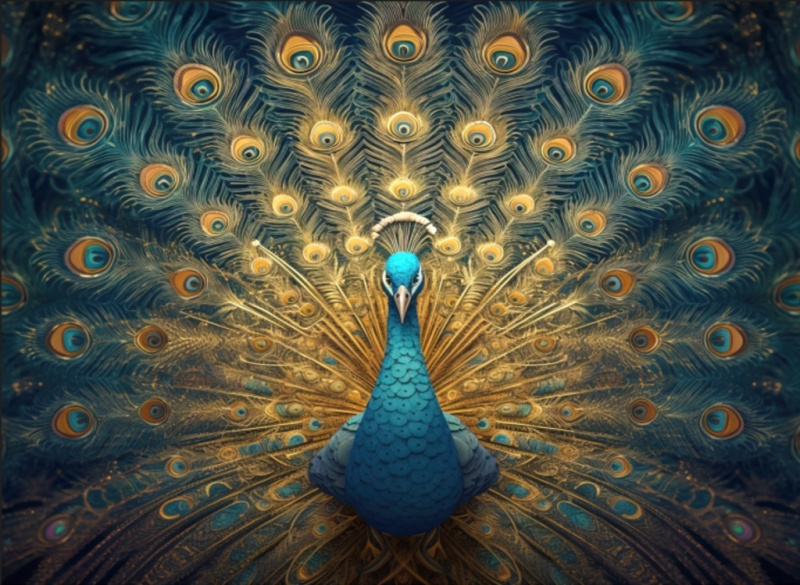 Epee Wooden puzzle Charming peacock A2