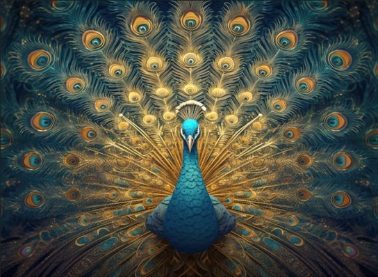 Epee Wooden puzzle Charming peacock A2