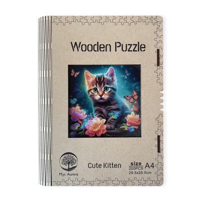 Epee Wooden puzzle Cute Kitten A4
