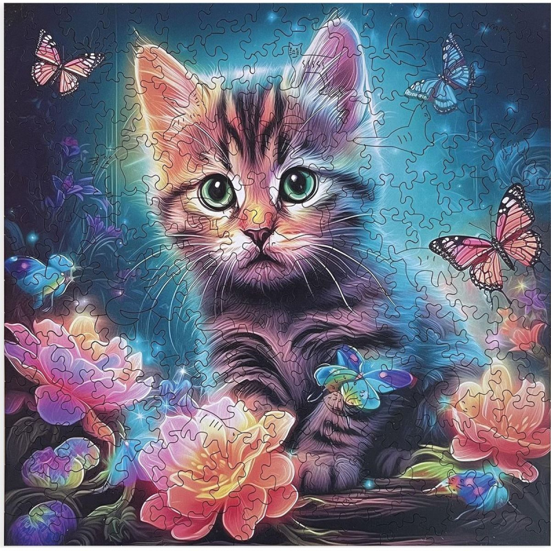 Epee Wooden puzzle Cute Kitten A3