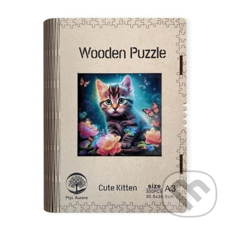 Epee Wooden puzzle Cute Kitten A3