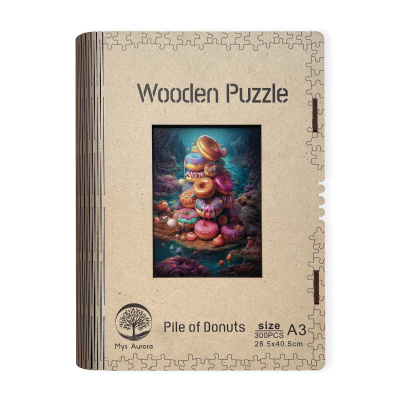 Epee Wooden puzzle Pile of Donuts A3
