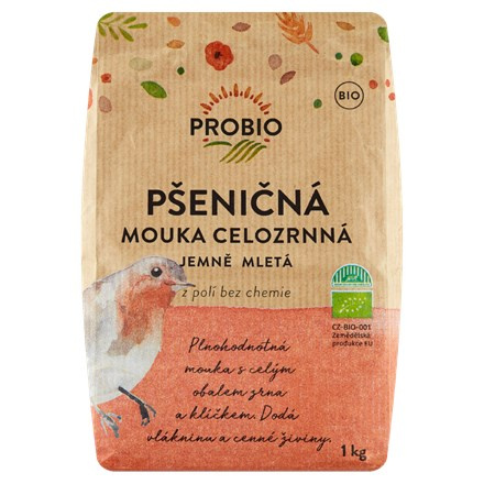 PROBIO Mouka pšeničná celozrnná jemně mletá BIO 1 kg
