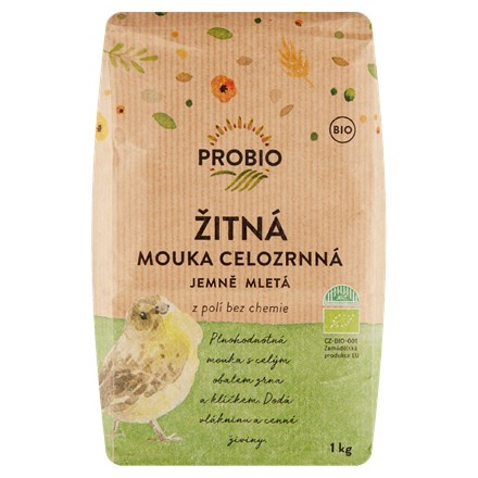 PROBIO Mouka žitná celozrnná jemně mletá  BIO 1 kg