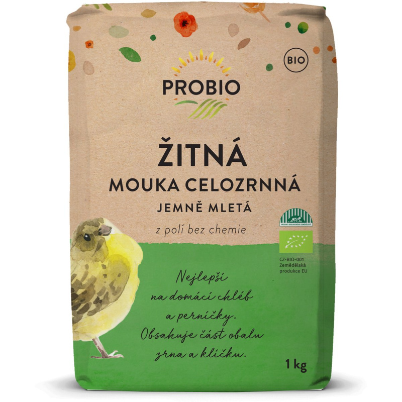PROBIO Mouka žitná celozrnná jemně mletá  BIO 1 kg