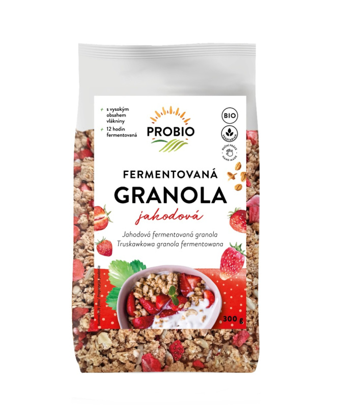 PROBIO Műsli křupavé granola fermentovaná jahodová BIO 300 g