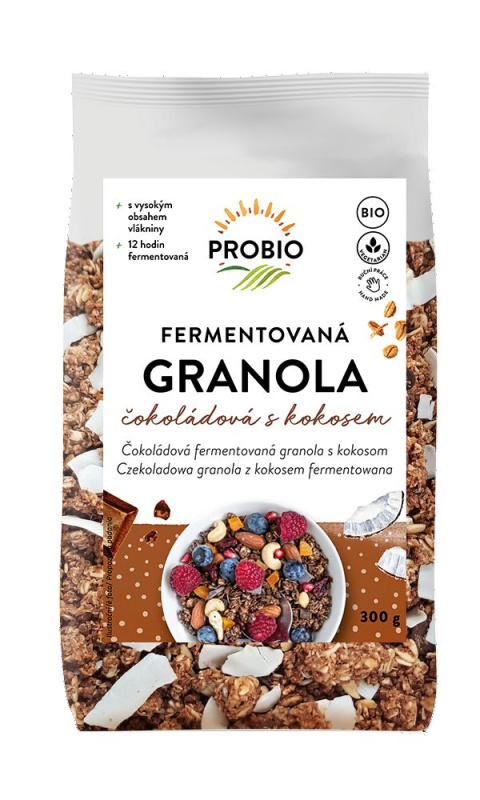 PROBIO Műsli křupavé granola fermentovaná čokoládová s kokosem BIO 300 g
