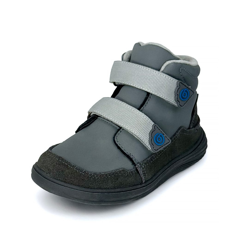 Dětské celoroční barefoot boty Bugga NUVA Dark Grey B00198-09 - 29