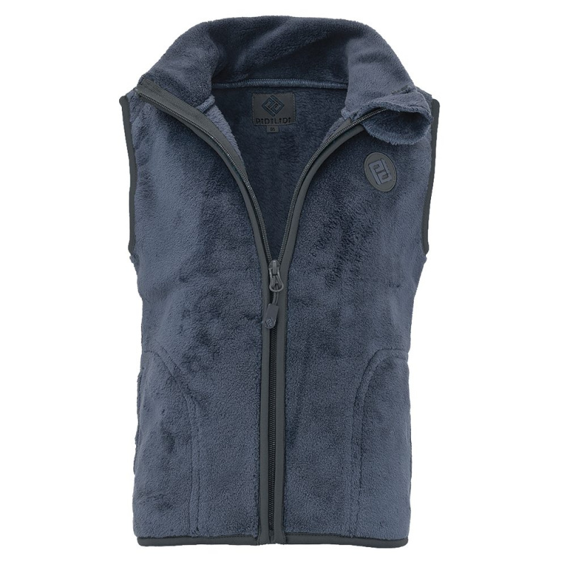 Unisex vesta chlupatá se stojáčkem Pidilidi PD1207-04 modrá - S