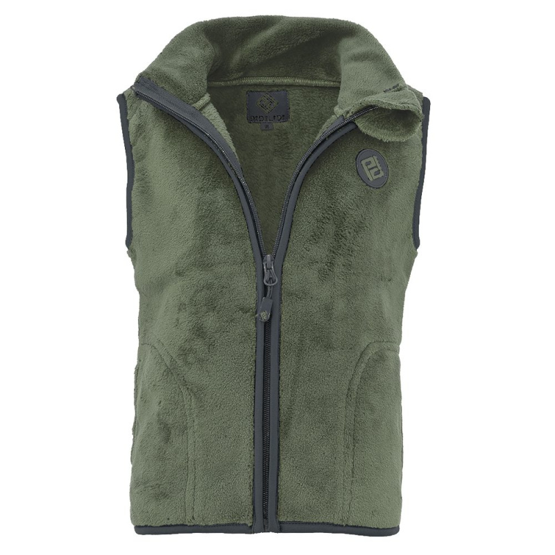 Unisex vesta chlupatá se stojáčkem Pidilidi PD1207-19 zelená - M