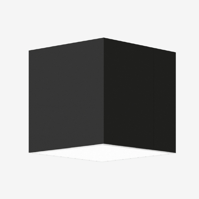 Lucis Stropní LED svítidlo IZAR C 18,5W, 25x25 cm Barva: Černá, Teplota světla: 3000K - teplá bílá, Stmívání, řízení: ON/OFF