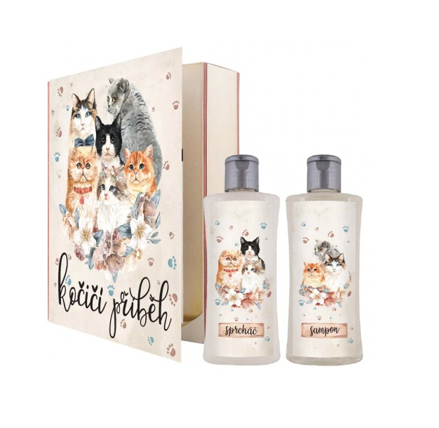 Bohemia Gifts & Cosmetics Kniha Kočičí příběh dárková sada